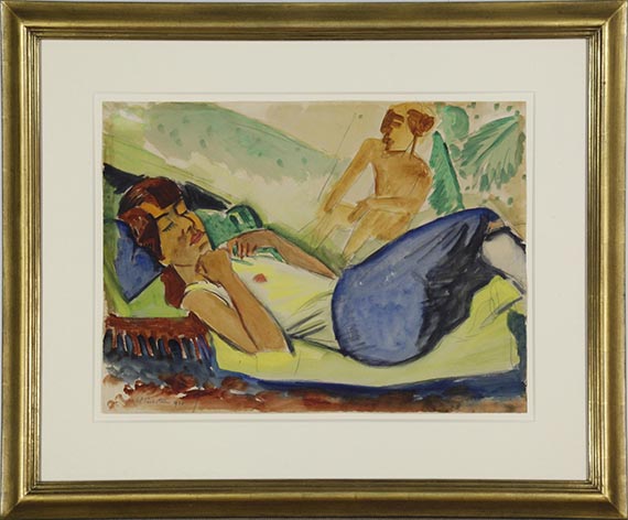 Hermann Max Pechstein - Ruhendes Mädchen - Rahmenbild