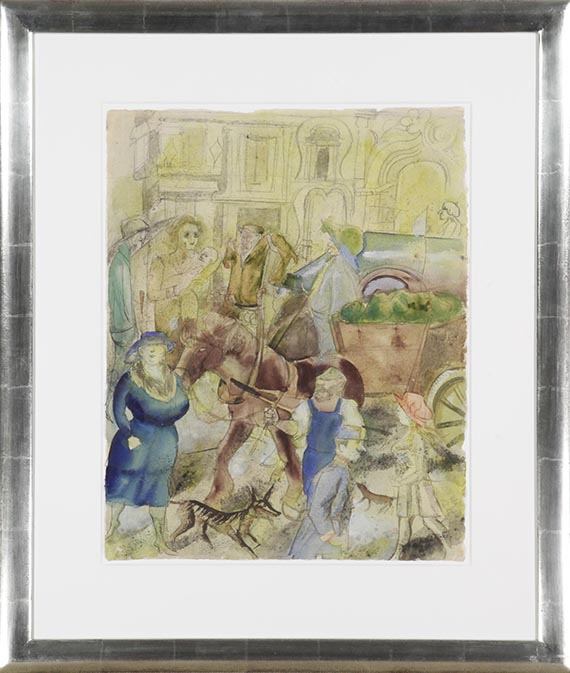 Otto Dix - Düsseldorf (Straßenszene Düsseldorf) - Rahmenbild