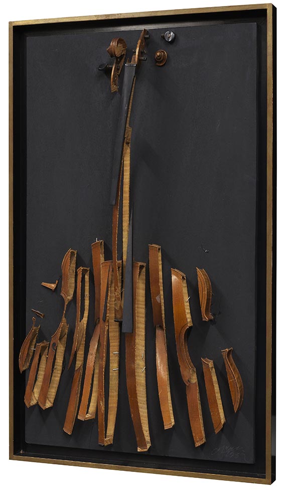 Fernandez Arman - Sans titre (Violon découpé sur panneau noir) - Weitere Abbildung
