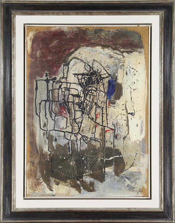 Emil Schumacher - Blauer Akzent - Rahmenbild