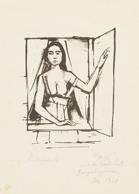 Karl Hofer - Titelbild zu Liebesgedichte (Frau am Fenster)
