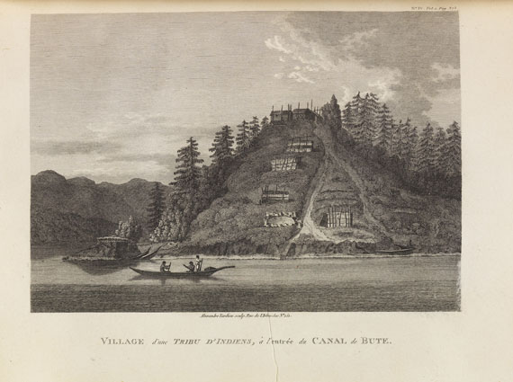 George Vancouver - Voyage de decouvertes. 3 Bände und 1 Atlas