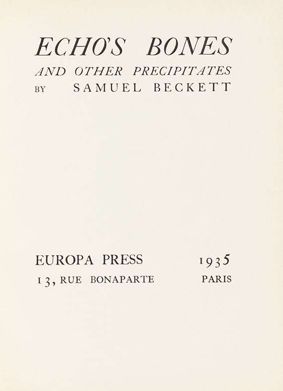 Samuel Beckett - Echo's bones