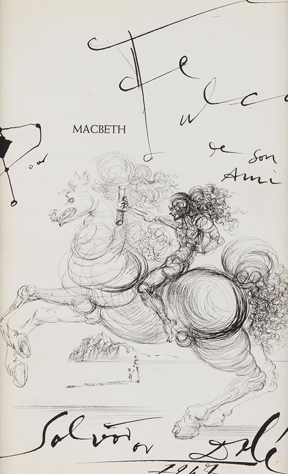 Salvador Dalí - Macbeth. Zeichnung aus Buch