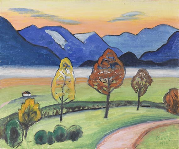 Münter - Berglandschaft mit Nebelstreif