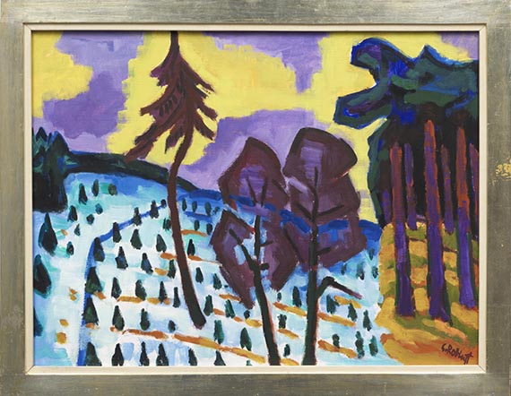 Karl Schmidt-Rottluff - Verschneite Schonung - Rahmenbild