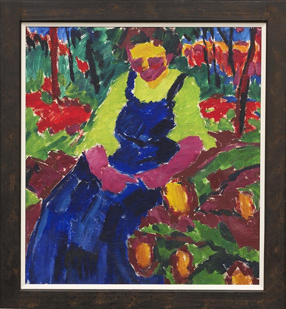 Karl Schmidt-Rottluff - Sitzende im Grünen - Rahmenbild