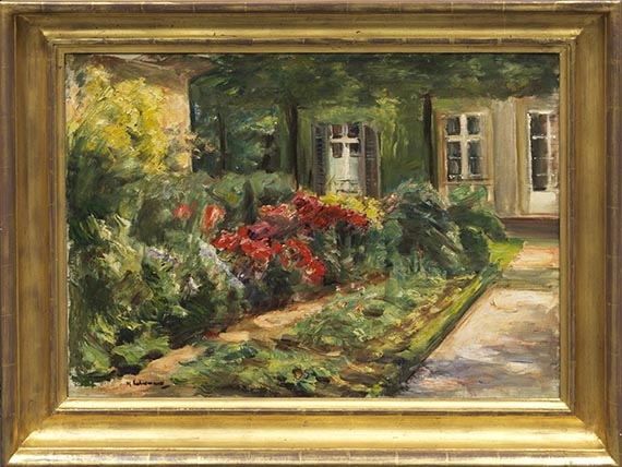 Max Liebermann - Wannseegarten - Haus mit roten Stauden - Rahmenbild