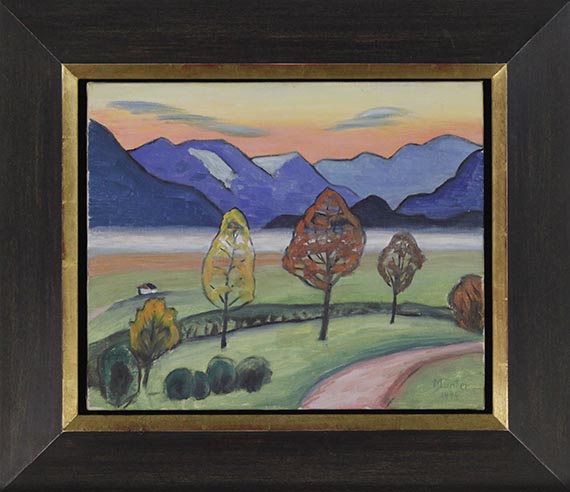 Gabriele Münter - Berglandschaft mit Nebelstreif - Rahmenbild