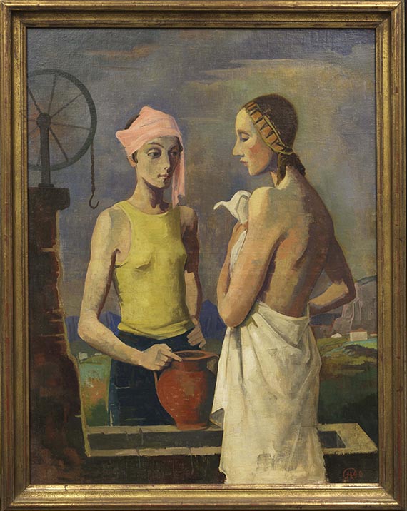 Karl Hofer - Zwei Frauen am Brunnen - Rahmenbild