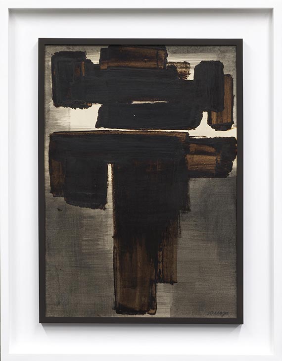 Pierre Soulages - Brou de noix et encre sur papier 66 x 46,5 cm, 1956 - Rahmenbild