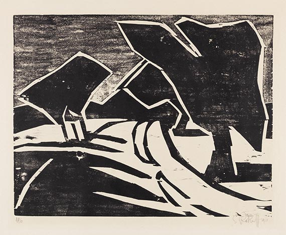 Karl Schmidt-Rottluff - Weg mit Bäumen