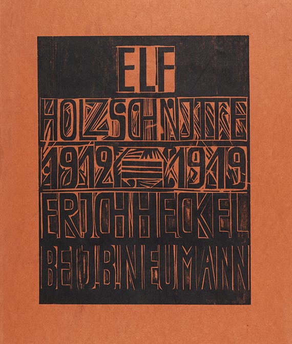 Erich Heckel - Umschlag, Titelblatt und Inhaltsverzeichnis der Mappe "Elf Holzschnitte, 1912-1919, Erich Heckel bei J.B. Neumann" - Weitere Abbildung