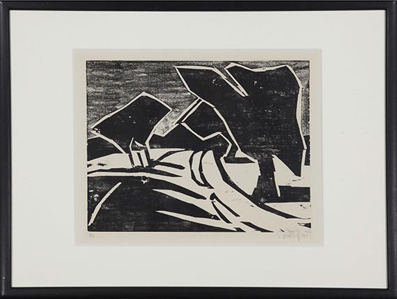 Karl Schmidt-Rottluff - Weg mit Bäumen - Rahmenbild