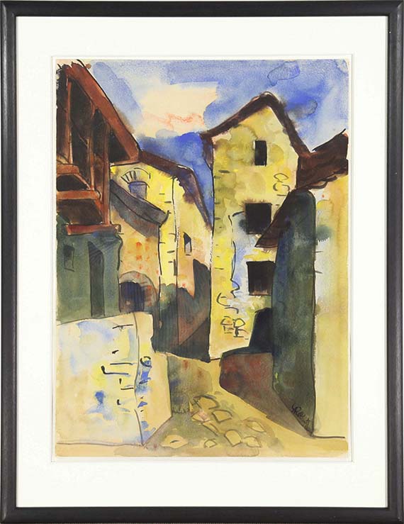 Karl Schmidt-Rottluff - Gasse in Arcegno - Rahmenbild