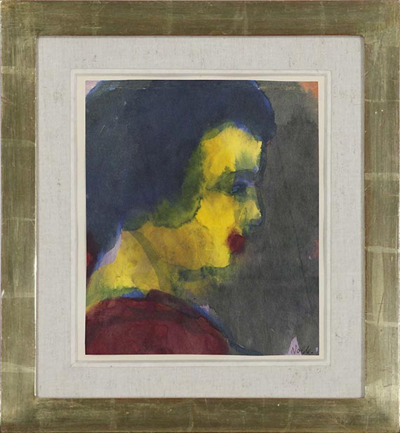 Emil Nolde - Mädchenkopf - Rahmenbild