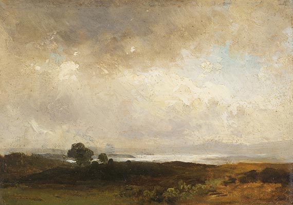 Morgenstern - Landschaft am See mit aufziehenden Wolken