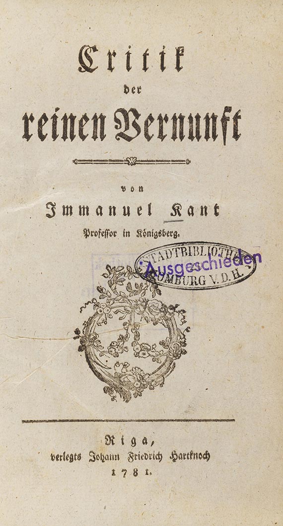 Immanuel Kant - Critik der reinen Vernunft