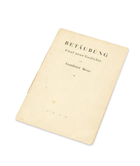 Gottfried Benn - Betäubung, dabei Schutt 1924