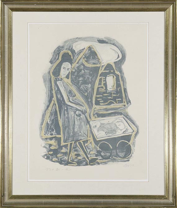Otto Dix - Frau mit Kind (im Kinderwagen) - Rahmenbild