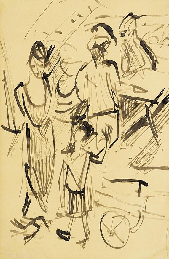 Ernst Ludwig Kirchner - Marktstand (Milchabrechnung auf der Stafelalp)