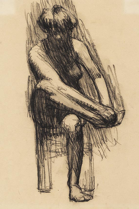 Max Beckmann - Sitzender weiblicher Akt mit überschlagenem Bein