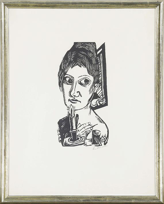 Max Beckmann - Frau mit Kerze - Rahmenbild