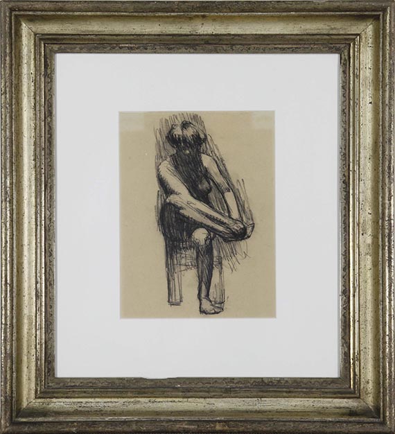 Max Beckmann - Sitzender weiblicher Akt mit überschlagenem Bein - Rahmenbild