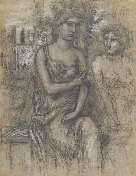 Hans von Marées, Sitzende Figuren in einer römischen Landschaft