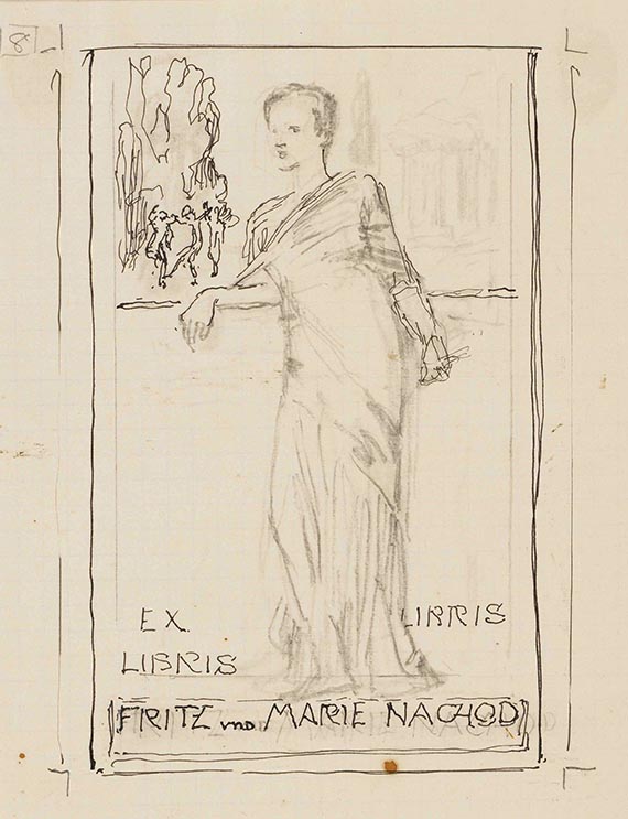 Max Klinger - Entwurfszeichnungen für Ex libris (10 Bll.) - Weitere Abbildung