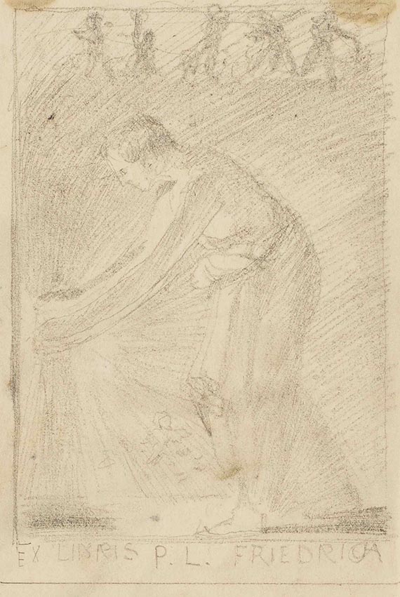 Max Klinger - Entwurfszeichnungen für Ex libris (10 Bll.) - Weitere Abbildung