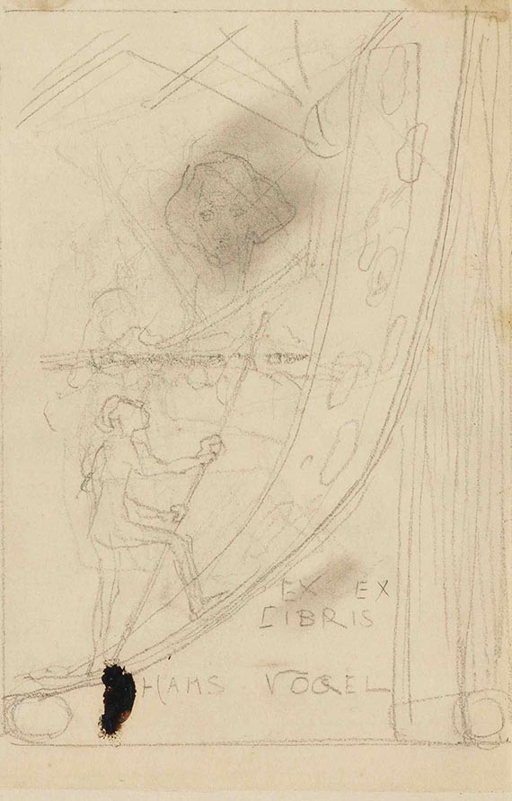 Max Klinger - Entwurfszeichnungen für Ex libris (11 Blatt) - Weitere Abbildung