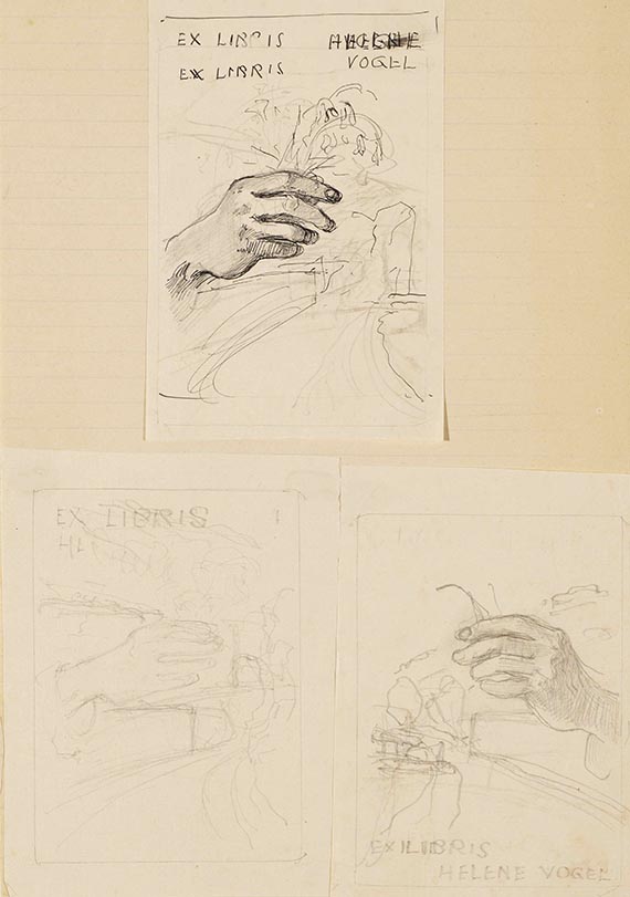 Max Klinger - Entwurfszeichnungen für Ex libris (11 Blatt) - Weitere Abbildung