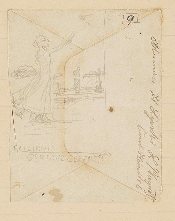 Max Klinger - Entwurfszeichnungen für Ex libris (11 Blatt) - Weitere Abbildung