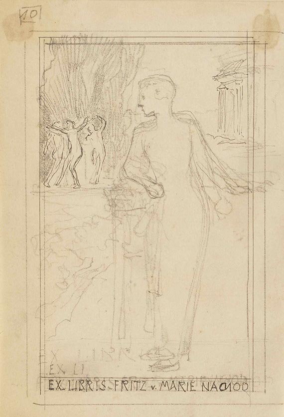 Max Klinger - Entwurfszeichnungen für Ex libris (11 Blatt) - Weitere Abbildung