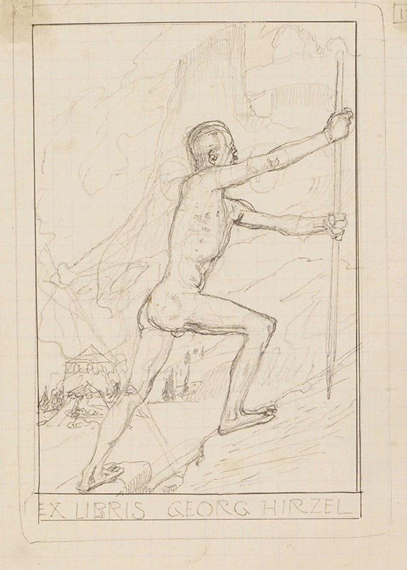 Max Klinger - Entwurfszeichnungen für Ex libris (11 Blatt) - Weitere Abbildung