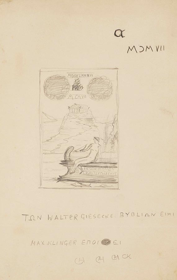 Max Klinger - Entwurfszeichnungen für Ex libris (11 Blatt) - Weitere Abbildung