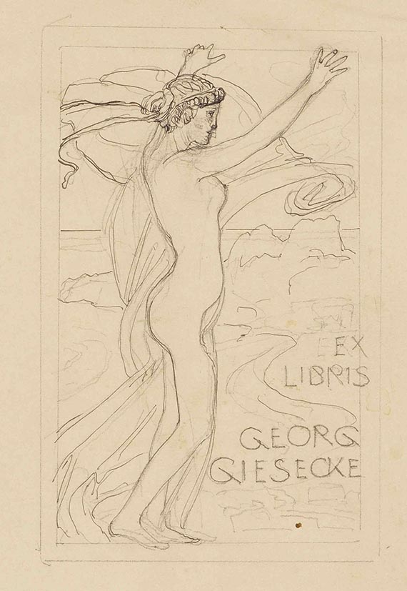 Max Klinger - Entwurfszeichnungen für Ex libris (11 Blatt) - Weitere Abbildung