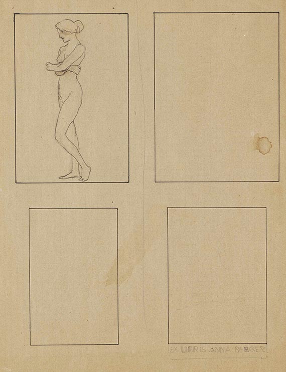 Max Klinger - Entwurfszeichnungen für Ex libris (11 Blatt) - Weitere Abbildung