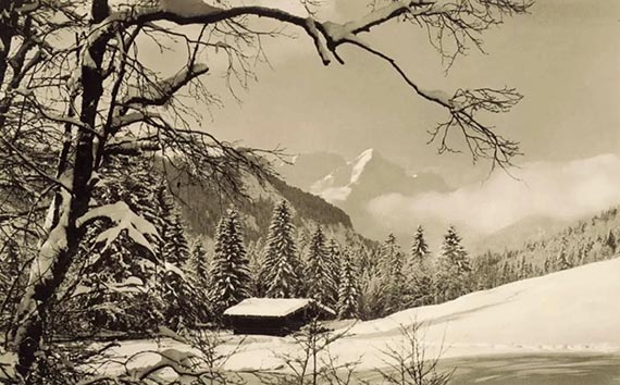Abbildung zu: Elmau, Alpspitze, Postkarte um 1960, Foto: Rodenstock, Elmau, Post Klais/Obb.