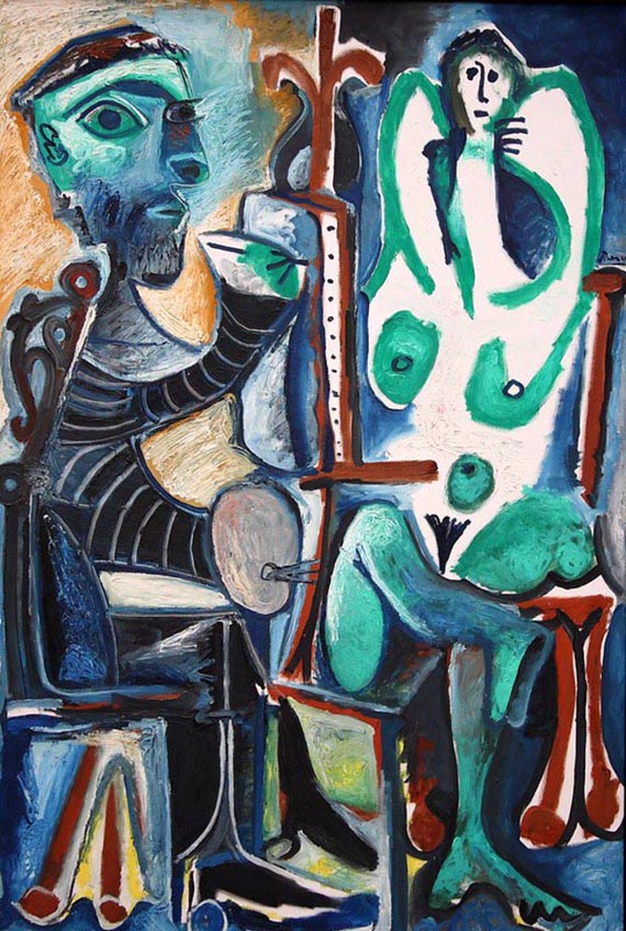 Abbildung zu: Pablo Picasso, Le peintre et son modèle, 1963, Öl auf Leinwand, Pinakothek der Moderne, München. © Succession Picasso / VG Bild-Kunst, Bonn 2025
