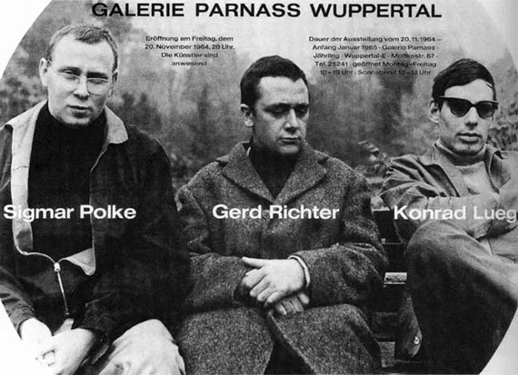 Abbildung zu: Ausstellungsplakat: Neue Realisten, Sigmar Polke, Gerhard Richter, Konrad Lueg, Galerie Parnass, Wuppertal, November-Dezember 1964. © Gerhard Richter 2025 (06052025) / The Estate of Sigmar Polke, Cologne / VG Bild-Kunst, Bonn 2025