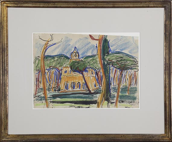 Erich Heckel - Villa Borghese in Rom - Rahmenbild
