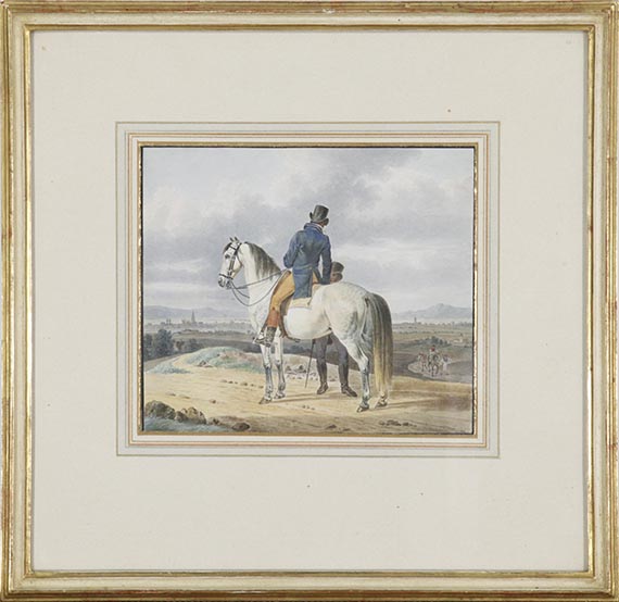 Wilhelm von Kobell - Reiter auf Schimmel - Rahmenbild