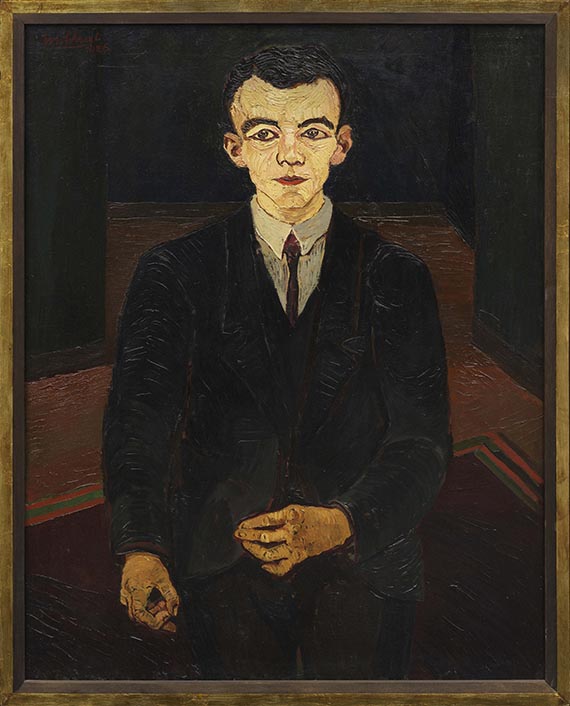 Josef Scharl - Junger Mann in dunklem Anzug - Rahmenbild