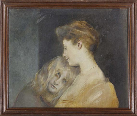 Franz von Lenbach - Lady Bateman mit Marion - Rahmenbild