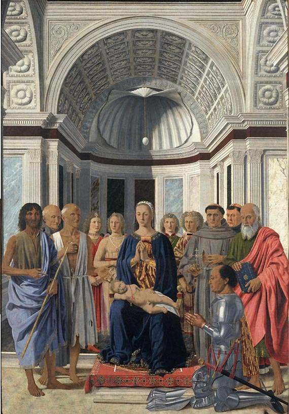 Abbildung zu: Piero della Francesca, Pala Montefeltro, ca. 1472-1474, Tempera auf Holz, Pinacoteca di Brera, Mailand