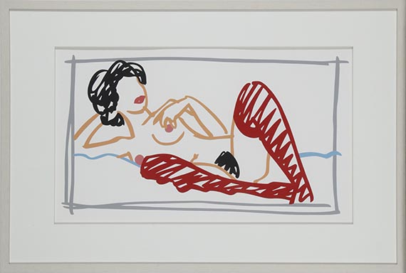 Tom Wesselmann - Fast Sketch Red Stocking Nude - Rahmenbild