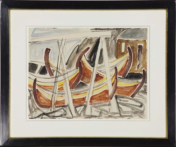 Ernst Wilhelm Nay - Schiffe im Hafen - Rahmenbild