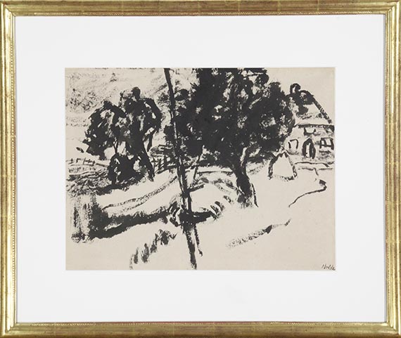 Emil Nolde - Bauernhaus hinter Bäumen - Rahmenbild